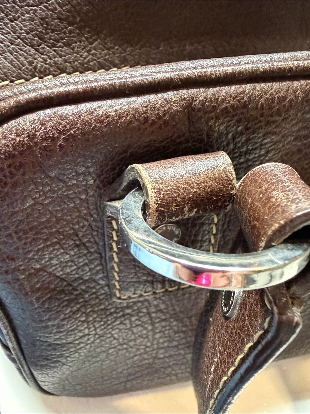 Vintage Kate Spade Brown Leather Satchel Bag - Picture 10 of 12